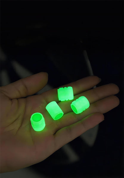 2 Packs of 4 Green Luminous Tyre Valve Caps Glow in The Dark Universal Wheel Air Dust Covers for Cars Bikes Motorcycles Scooters One-Piece Design - Image 4