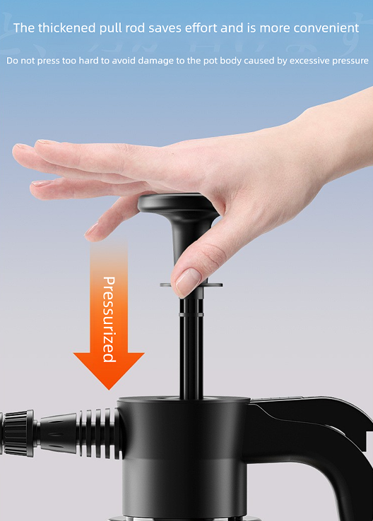 Black 2L Handheld Car Wash Foam Sprayer Pump Action Pressure Cannon with 2 Nozzles for Auto Detailing and Garden Watering Heavy Duty 55 Degree Fan Spray - Image 8