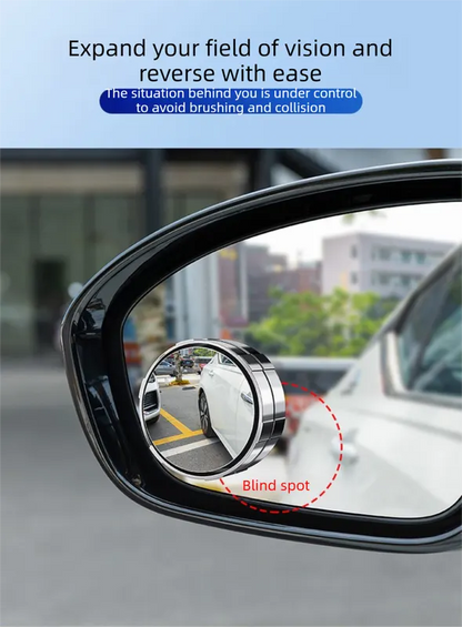 2Pcs Car Blind Spot Mirrors Suction Cup Vacuum Adsorption 360 Adjustable Round Rear View Convex Mirror Waterproof White Frame for Cars SUVs - Image 3
