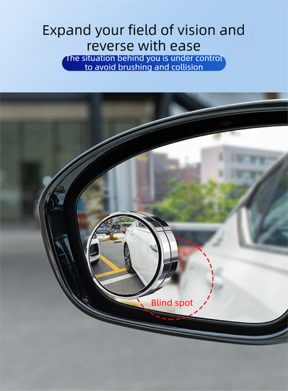 2Pcs Car Blind Spot Mirrors Suction Cup Vacuum Adsorption 360 Adjustable Round Rear View Convex Mirror Waterproof Black Frame for Cars SUVs - Image 3