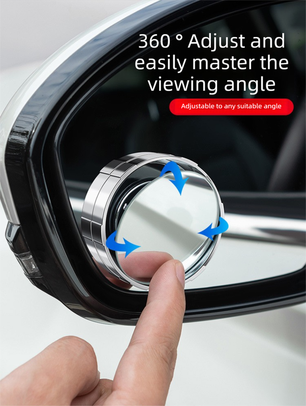 2Pcs Car Blind Spot Mirrors Suction Cup Vacuum Adsorption 360 Adjustable Round Rear View Convex Mirror Waterproof Black Frame for Cars SUVs - Image 6