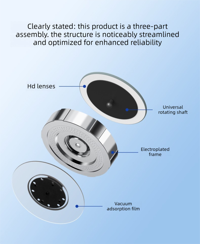 2Pcs Car Blind Spot Mirrors Suction Cup Vacuum Adsorption 360 Adjustable Round Rear View Convex Mirror Waterproof Sliver Frame for Cars SUVs - Image 9