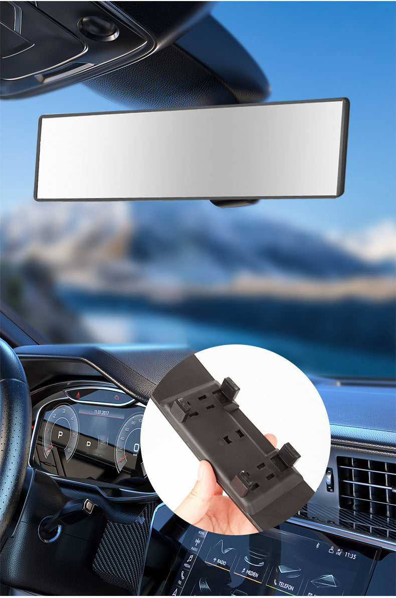 Panoramic Rear View Mirror Car Wide Angle Convex Curve Mirror Anti-Glare Universal Clip-On Interior Rearview Mirror 28.5cm Large Field of Vision - Image 3
