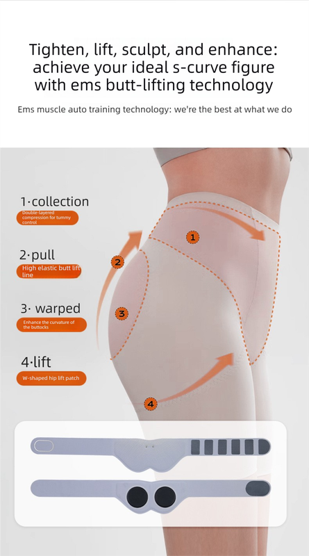 Electric Hip Trainer EMS Muscle Stimulator Buttock Lifting Belt with Remote Control 10 Modes 30 Intensity Levels Rechargeable Home Gym Workout - Image 3