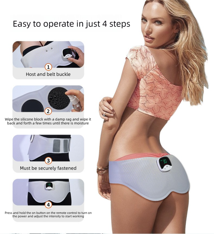 Electric Hip Trainer EMS Muscle Stimulator Buttock Lifting Belt with Remote Control 10 Modes 30 Intensity Levels Rechargeable Home Gym Workout - Image 7