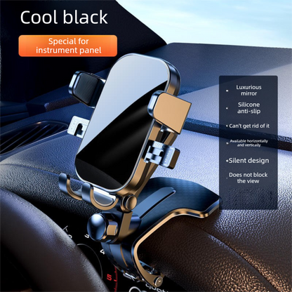 Universal Dashboard Car Phone Holder 360° Rotating Clip Mount HUD Design Anti-Slip Cradle for 4-7.2 Inch Smartphones GPS Navigation