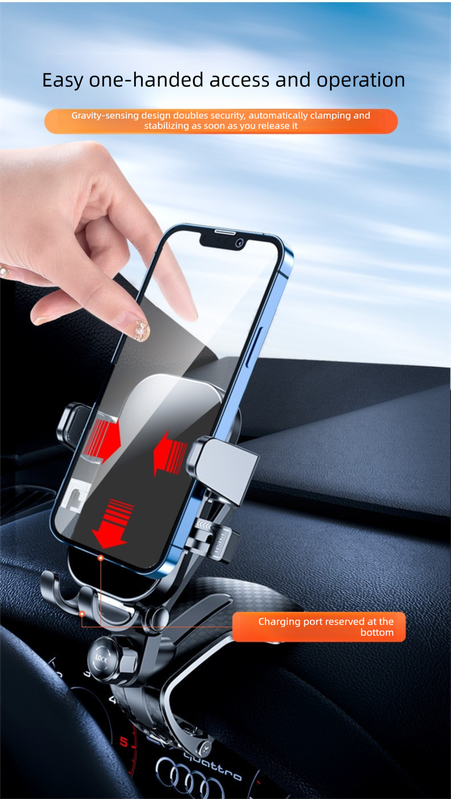 Universal Dashboard Car Phone Holder 360° Rotating Clip Mount HUD Design Anti-Slip Cradle for 4-7.2 Inch Smartphones GPS Navigation - Image 4