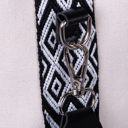 Women's Minimalist Canvas Crossbody Bag with Wide Orange Webbing Strap Casual Shoulder Handbag Large Capacity for Daily Use - Cream White - Image 5
