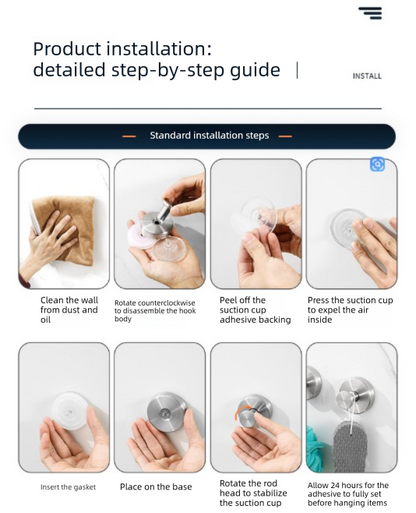 Heavy Duty Stainless Steel Suction Cup Hook Vacuum Wall Hanger Brushed Gold No Drill Towel Holder for Bathroom Kitchen & Shower - Waterproof - Image 9