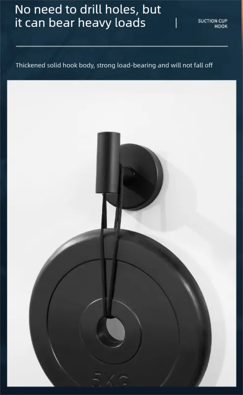 Matte Black T-Bar Suction Cup Hook Stainless Steel Vacuum Wall Hanger No Drill Robe Towel Holder for Bathroom Kitchen - Heavy Duty - Image 5