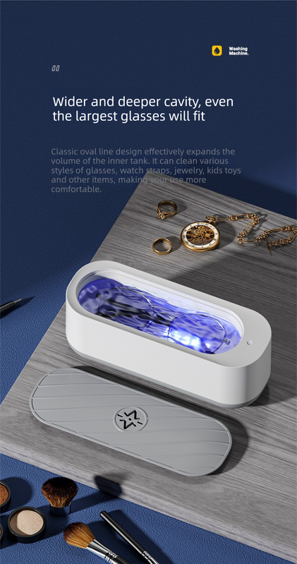 USB Plug-in Sonic Vibration Jewellery & Glasses Cleaner - High Frequency Washing Machine with Blue Light for Rings, Dentures & Watch Straps (Wired Power) - Image 6