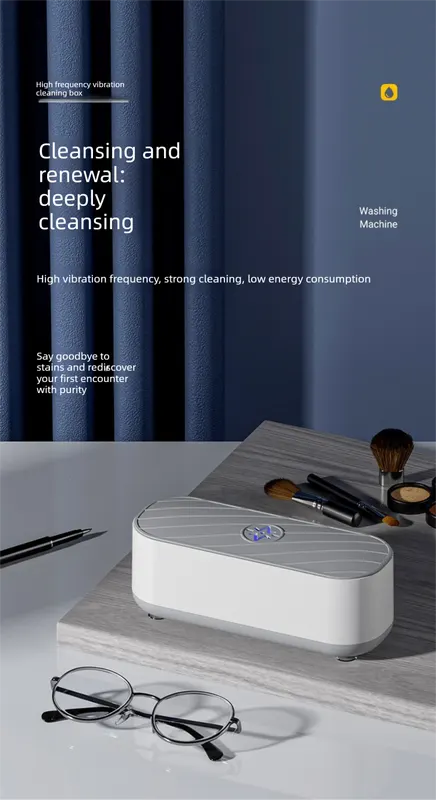 Portable Sonic Vibration Jewellery & Glasses Cleaner - Wireless Battery Operated Washing Box for Travel, Dentures & Makeup Tools (Requires 2x AAA Batteries) - Image 2