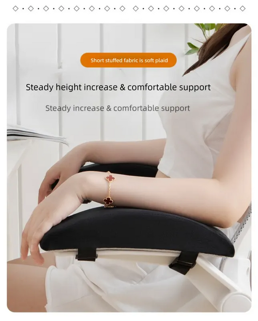 A Pair of Ergonomic Memory Foam Chair Armrest Pads (Curved PLUS) - Plush Velvet Elbow Support Cushions for Office & Gaming Chairs (Coffee) - Image 8