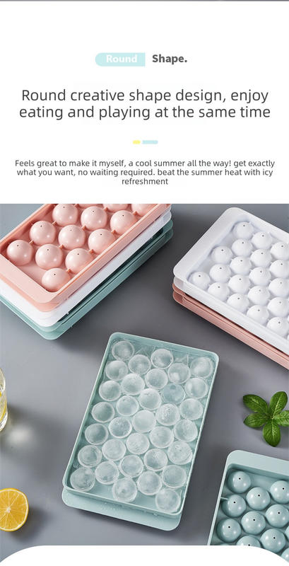 2 PCS Round Ice Cube Trays with Lids 14 Cavity Sphere Ice Ball Maker Mould Stackable Hard Plastic Easy Release for Whiskey Cocktails White - Image 7