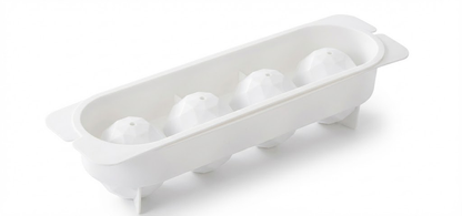 2 PCS Large Diamond Ice Cube Trays with Lids 4 Cavity Geometric Sphere Ice Ball Maker Mould Stackable Hard Plastic for Whiskey Cocktails White