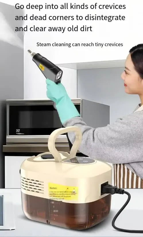 White and Black 1500W High Pressure Steam Cleaner with Digital Display (3.5 BAR) - 1.2L Heavy Duty Steamer for Kitchen Grease, Grout, Car Detailing & Upholstery (AU Plug) - Image 6