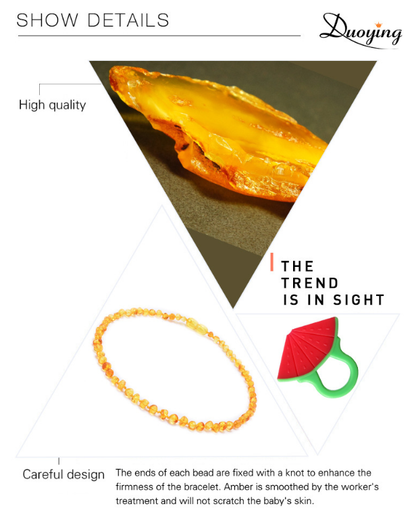 Genuine Baltic Amber Necklace for Baby & Toddler - 33cm Hand Knotted Cherry Beads - Natural Certified Jewellery with Pouch - Image 3