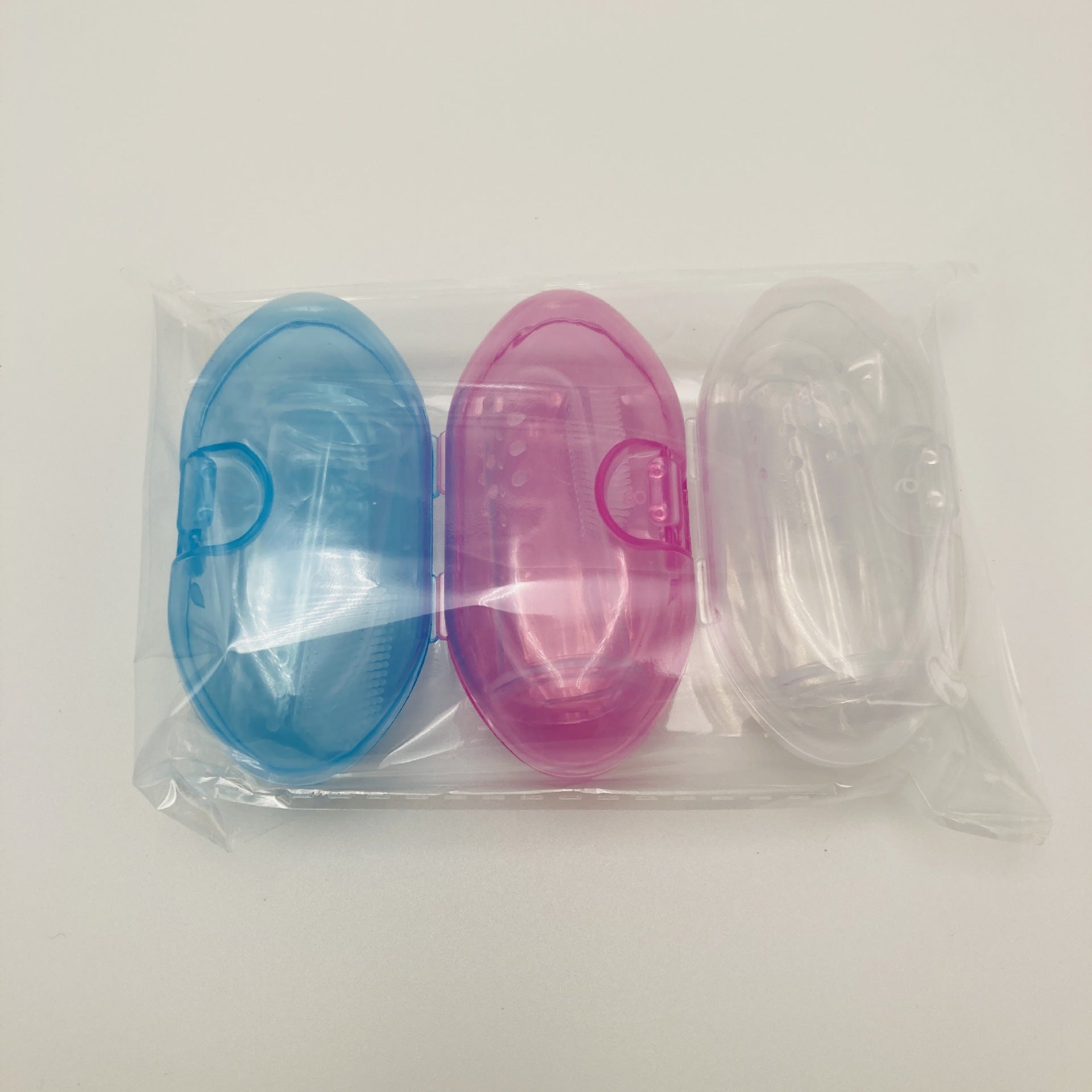 3 PCS Soft Silicone Pet Finger Toothbrush - Gentle Dental Care & Gum Massager for Dogs & Cats - Breath Freshener Cleaning Kit (Blue, Pink, Clear) - Image 2
