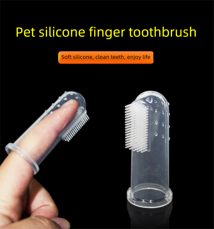 3 PCS Soft Silicone Pet Finger Toothbrush - Gentle Dental Care & Gum Massager for Dogs & Cats - Breath Freshener Cleaning Kit (Blue, Pink, Clear) - Image 3