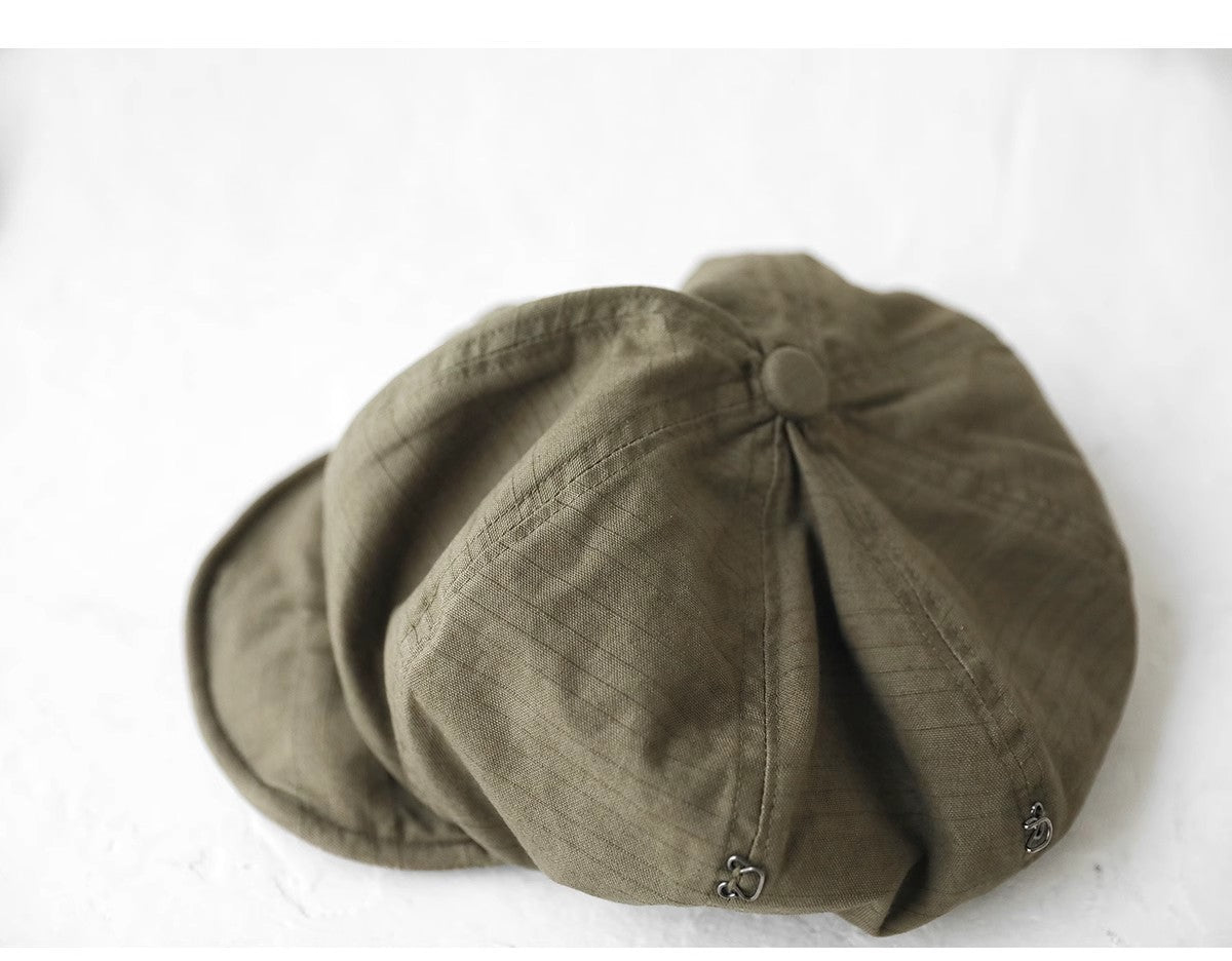 Oversized Slouchy Newsboy Cap - Vintage Japanese Style Baker Boy Hat - Soft Textured Fabric - Black (Adjustable 54-60cm) - Image 5