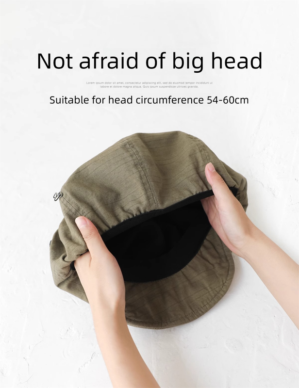 Oversized Slouchy Newsboy Cap - Vintage Japanese Style Baker Boy Hat - Soft Textured Fabric - Khaki (Adjustable 54-60cm) - Image 6