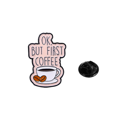 4 Pieces Cartoon Coffee Lovers Enamel Pin Set Zinc Alloy Coffee Cup Badges for Jackets Bags Hats Backpacks Decorative Jewelry Gift Set - Image 4