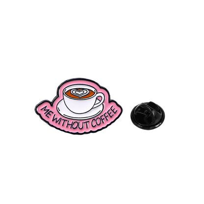 4 Pieces Cartoon Coffee Lovers Enamel Pin Set Zinc Alloy Coffee Cup Badges for Jackets Bags Hats Backpacks Decorative Jewelry Gift Set - Image 5