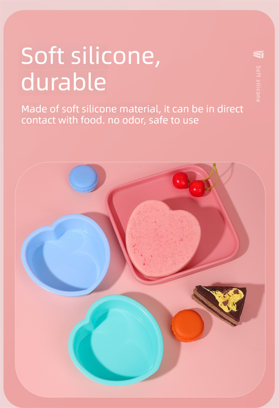 Heart Shaped Silicone Baking Mould - Non-Stick Mousse Cake & Jelly Pan - Easy Release Polished Interior for Valentine's Day Desserts (Serenity Blue, 11.5cm) - Image 5
