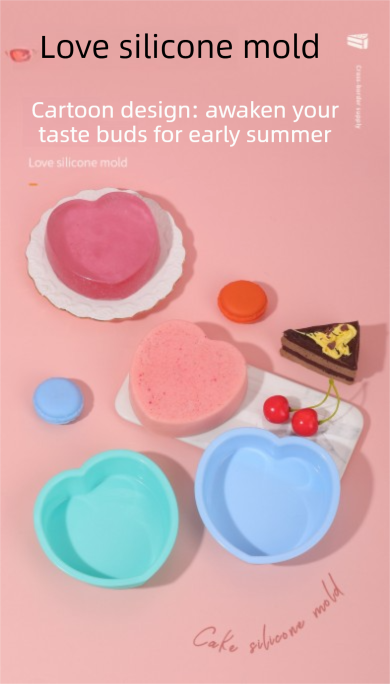 Heart Shaped Silicone Baking Mould - Non-Stick Mousse Cake & Jelly Pan - Easy Release Polished Interior for Valentine's Day Desserts (Serenity Blue, 11.5cm) - Image 6