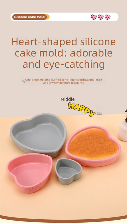 4 Inch Heart Shaped Silicone Cake Mould - Small Non-Stick Pink Baking Pan for Mini Bento Cakes, Jelly & Mousse - Heat Resistant Food Grade Tray (11.9cm) - Image 3