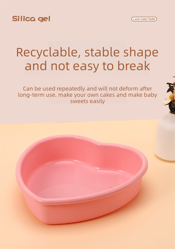 9 Inch Large Heart Shaped Silicone Cake Mould - Grey Non-Stick Baking Pan for Party & Celebration Cakes - Reinforced Rolled Edge Tray (25.9cm) - Image 2