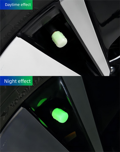 Universal Luminous Tyre Valve Caps 8 PCS Red Glow in Dark Dust Covers for Cars Motorbikes & Bicycles Easy Install - Image 7