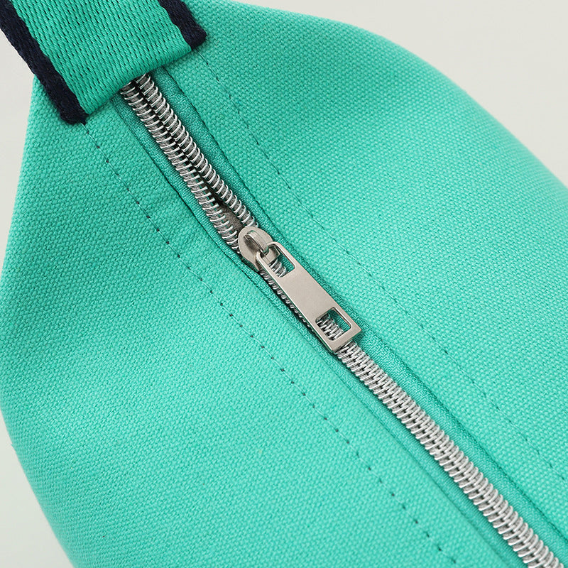 Womens Canvas Crossbody Bag Pink Minimalist H-Letter Box Tote Wide Strap Shoulder Handbag for Travel & Work Large Capacity - Image 4