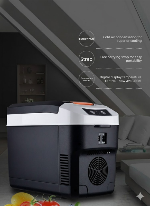 10L Portable Electric Cooler & Warmer Car Fridge with Digital Display 12V/240V Dual Power for Camping Road Trips & Home Office Brown - Image 2