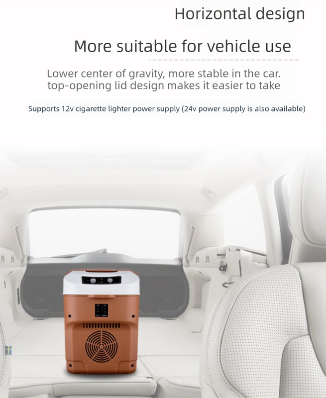 10L Portable Electric Cooler & Warmer Car Fridge with Digital Display 12V/240V Dual Power for Camping Road Trips & Home Office Brown - Image 3