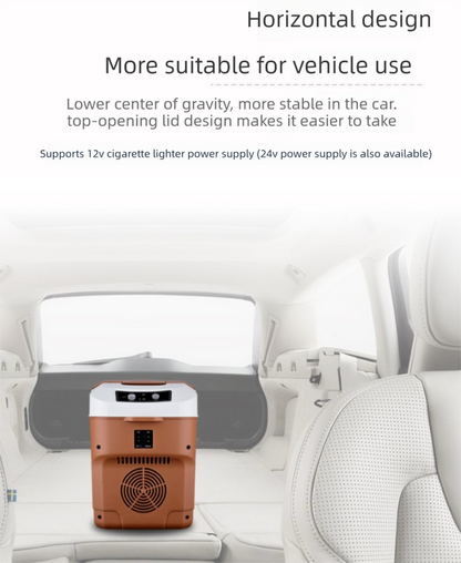 10L Portable Electric Cooler & Warmer Car Fridge with Digital Display 12V/240V Dual Power for Camping Road Trips & Home Office Brown - Image 3