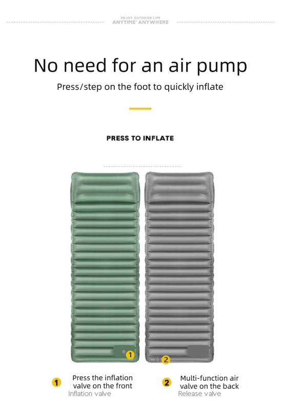 Ultralight TPU Inflatable Camping Mattress 195x70x10cm Portable Press Pump Sleeping Pad Moisture-Proof Outdoor Tent Mat for Hiking Orange - Image 5