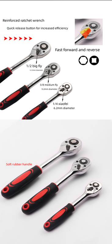 12 Piece 3/8 Inch Drive Ratchet and Metric Socket Wrench Set Professional Mechanics Tool Kit for Automotive Repair and DIY Workshop - Image 4