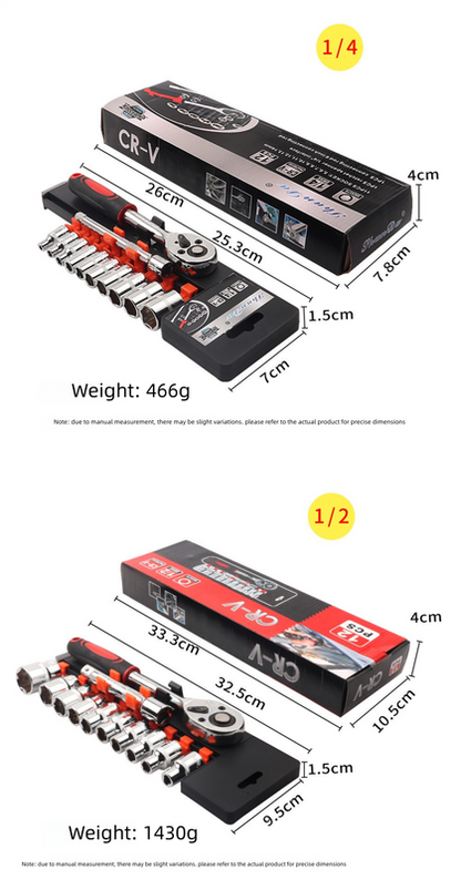 12 Piece 1/2 Inch Drive Ratchet and Metric Socket Wrench Set Heavy Duty Mechanics Tool Kit for Automotive Repair and Industrial Maintenance - Image 6