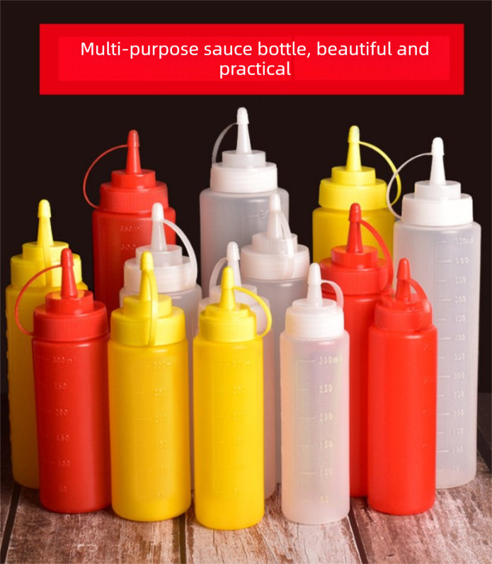 3 PCS Squeeze Sauce Bottle Set 650ml White Red Yellow Leakproof Condiment Dispenser for Salad Dressing Ketchup Mustard - Image 3