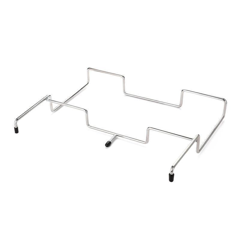 2 PCS Portable Folding Trash Bag Holder Stand Stainless Steel Garbage Bag Rack for Camping Picnic Kitchen and Student Desk Natural Finish - Image 2