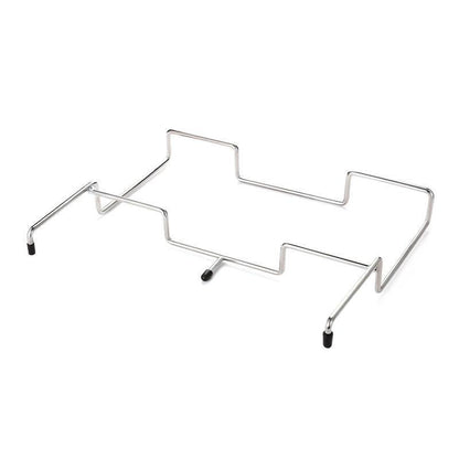 2 PCS Portable Folding Trash Bag Holder Stand Stainless Steel Garbage Bag Rack for Camping Picnic Kitchen and Student Desk Natural Finish - Image 2