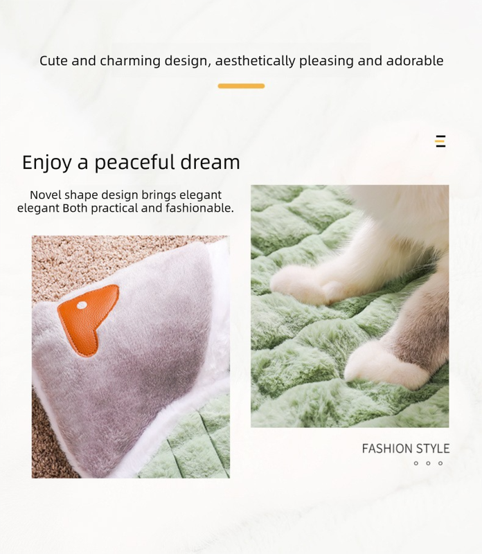 Thickened Pet Sofa Bed L Size 60x40cm Green Dog Mat with Integrated Pillow Soft Washable Sleeping Pad for Dogs and Cats All Season Comfort - Image 3