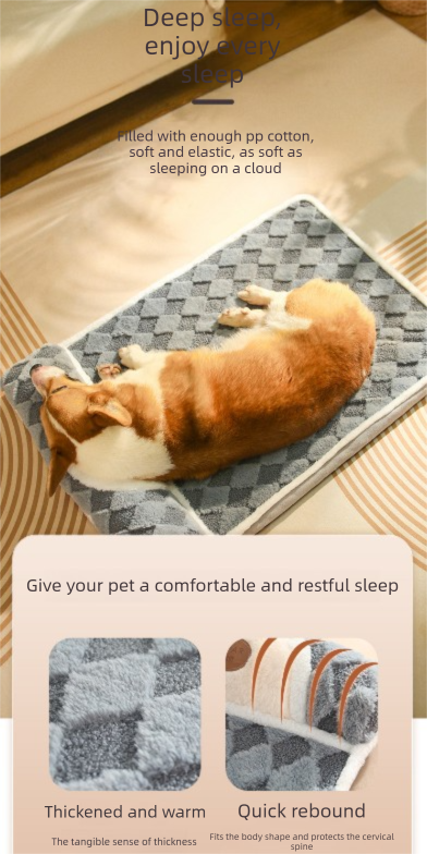 Thickened Soft Pet Bed Mat L Size Coffee-milk Comfortable Large Dog Sleeping Pad Washable Cushion for Big Dogs and Cats All Season Use - Image 5