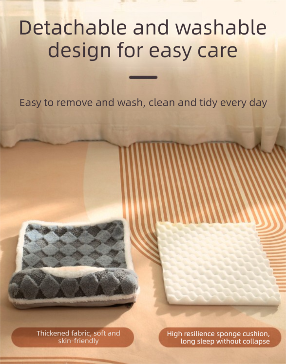 Thickened Soft Pet Bed Mat M Size Light Green Comfortable Dog Sleeping Pad Washable Cushion for Medium Dogs and Cats All Season Home Decor - Image 6