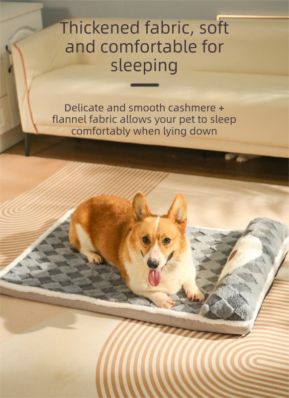 Thickened Soft Pet Bed Mat L Size Light Green Comfortable Large Dog Sleeping Pad Washable Cushion for Big Dogs and Cats All Season Use - Image 3