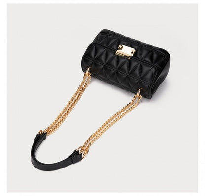 Quilted Chain Crossbody Bag for Women Classic Black Shoulder Underarm Bag Elegant Designer Style Luxury Texture Versatile Daily Handbag - Image 3