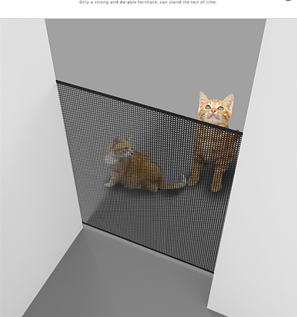 Automatic Retractable Pet Gate 110x78cm Safety Dog Fence No-Drill Mesh Isolation Rail with Auto-Rebound for Stairs Hallways and Doorways Black - Image 3