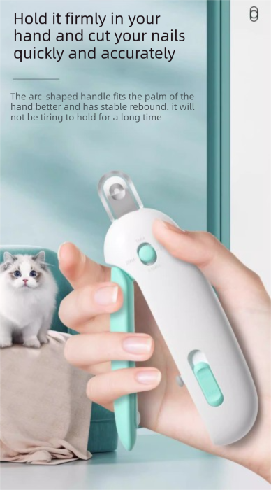 Adjustable Cat Nail Clippers Safety Round Hole Trimmer 1mm-3.5mm Anti-Splash Grooming Tool with File for Kittens & Rabbits Pink - Image 5