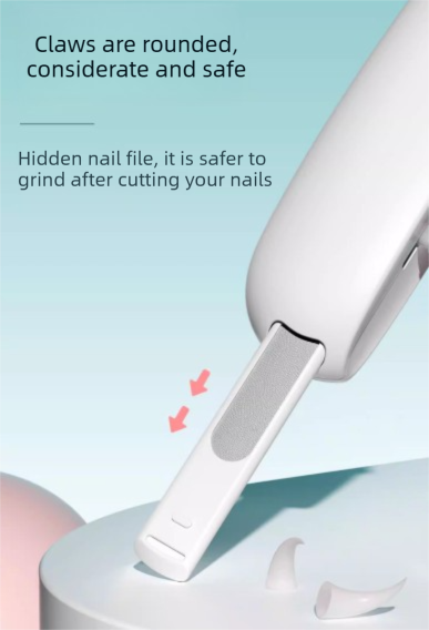 Adjustable Cat Nail Clippers Safety Round Hole Trimmer 1mm-3.5mm Anti-Splash Grooming Tool with File for Kittens & Rabbits Blue - Image 6